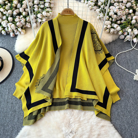 Cardigan&Sweater&Trousers Knitted 3Pcs
