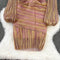 V-neck Glossy Stripe Hip-wrapping Dress