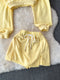 Faux Two-pieces Sweatshirt&Shorts 2Pcs