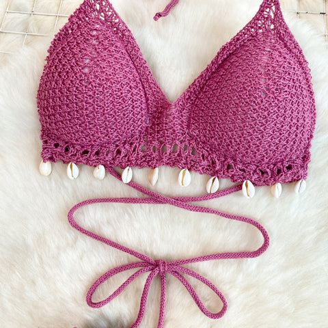 Fringed Halter Top&Skirt Knitted 2Pcs