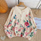 Colorful Flower Printed Loose Cardigan