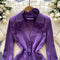 Suit Collar Satin Blazer with Choker