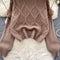 Delicate Thermal Lozenge Knitted Sweater