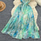 Niche Tie-dye Floral Slip Dress