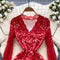 High-end Flared Sleeveless Lace Dress