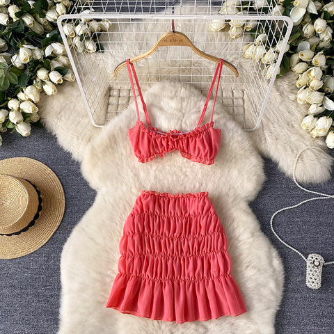 Camisole&Skirt Ruffled Niche 2Pcs