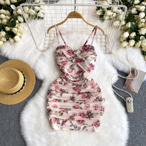 Hottie Pleated Floral Slip Dress