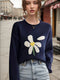 Flower Jacquard Loose-fit Sweater