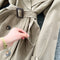 Vintage Lapeled Double-breasted Trench Coat