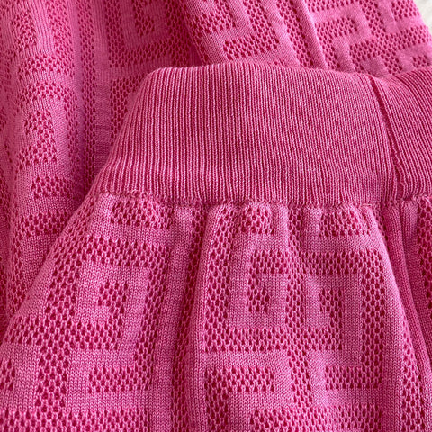 Crochet Cardigan&Wide-leg Trousers 2Pcs