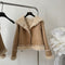 Lamb Wool Patchwork Suede Jacket