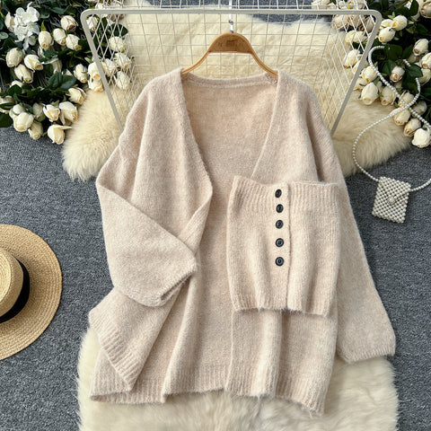 Tank Top&Loose-fit Cardigan 2Pcs
