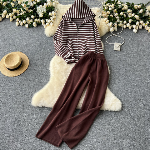 Striped Hoodie&Trousers Casual 2Pcs