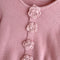 Elegant 3D Rose Flared Sleeve Knitwear