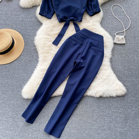 Bow Blazer&Trousers OL 2Pcs