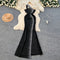 One-shoulder Sequined Black Party Dress