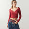 Niche V-neck Slim Ribbed Knitwear