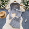 Low-cut Cardigan&Camisole&Pleated Skirt 3Pcs