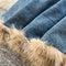 Thermal Thickened Denim Patchwork Coat