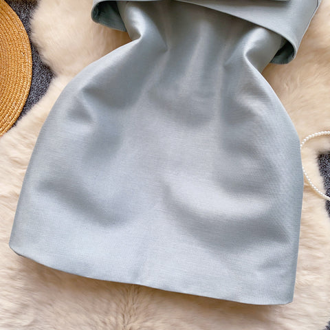 Premium Off-shoulder 3D Knotted Dress