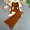 Knitwear&Pleated Half-body Skirt 2Pcs