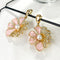 French Retro Pink Flower Earrings