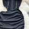 Off-shoulder Hollowed Black Short Dress