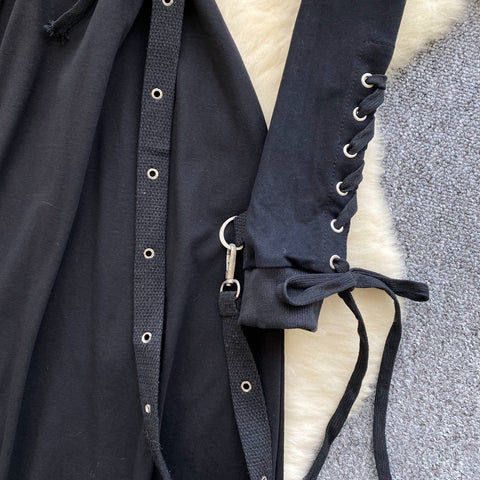 Niche Short Hoodie&Slip Dress 2Pcs