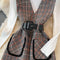 Plaid Tweed Dress&Knitwear 2Pcs