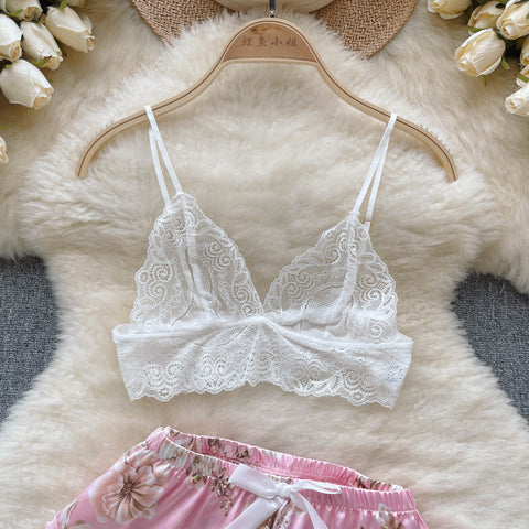 Lace Camisole&Floral Panties 2Pcs