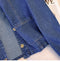 Double-layered Collar Denim Short Jacket