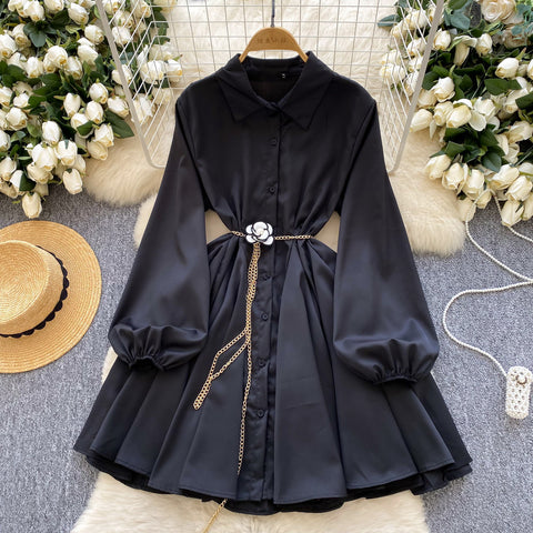 Korean Style Puffy Shirt Dress