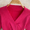 Knotted V-neck Slim Bottoming Sweater