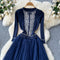 Vintage Faux Two-pieces Puffy Dress