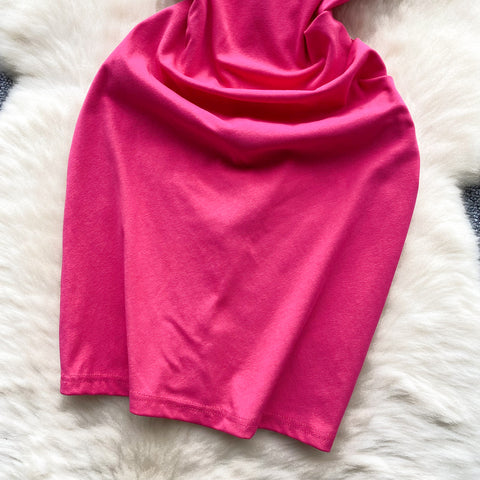 Twisted Knot Pleated Slip Dress