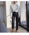 Body-shaping PU Leather Ninth Pants