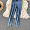 Off-shoulder Slim-fit Denim Jumpsuits