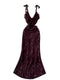 Elegant V-neck Ruffled Lace-up Dress