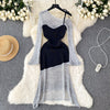 Irregular Design Patchwork Fishtail Dress