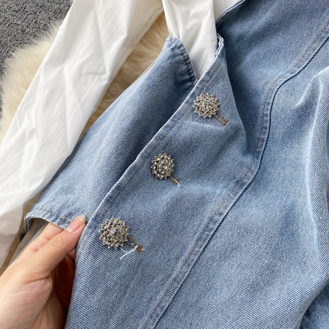 Irregular Design Patchwork Shirt Dress