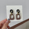 Milk Tea Color Geometric Retro Earrings