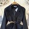 Niche V-neck Black Suit Dress