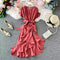 Vintage Asymmetric Ruffled Fishtail Dress