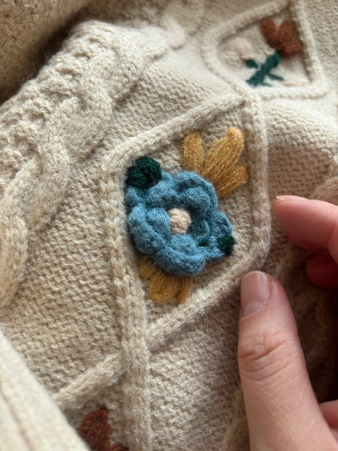 Delicate Twisted Knit Crochet Cardigan