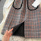 Plaid Tweed Dress&Knitwear 2Pcs