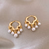 Korean Simple Cloud Tassel Pearl Earrings