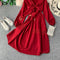 Ethnic Style V-neck Hooded Shawl Dress