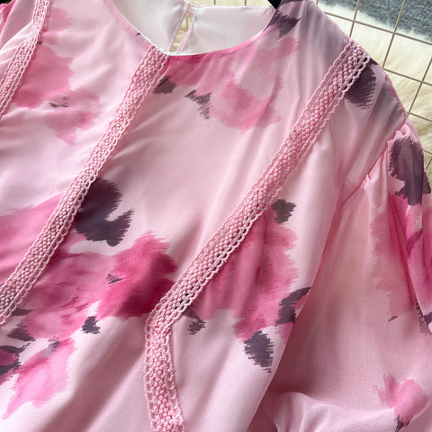 Top&Half-body Skirt Floral 2Pcs