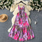 Tie-dye Printed Ruffled Slip Dress