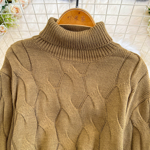 Turtleneck Sweater&Skirt Twisted 2Pcs